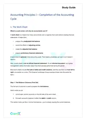 Accounting Principles I – Completion of the Accounting Cycle