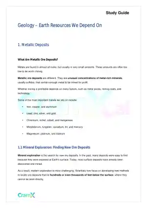 Geology - Earth Resources We Depend On