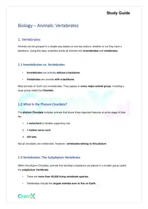 Biology - Animals Vertebrates