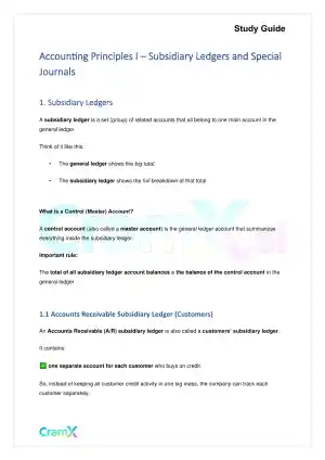 Accounting Principles I – Subsidiary Ledgers and Special Journals