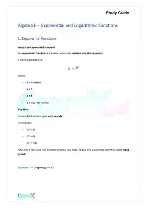 Algebra II - Exponential and Logarithmic Functions