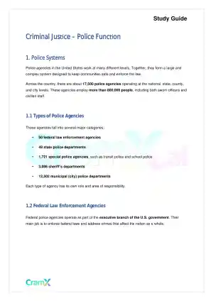 Criminal Justice - Police Function