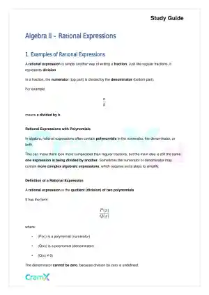 Algebra II - Rational Expressions