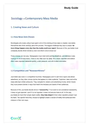 Sociology - Contemporary Mass Media