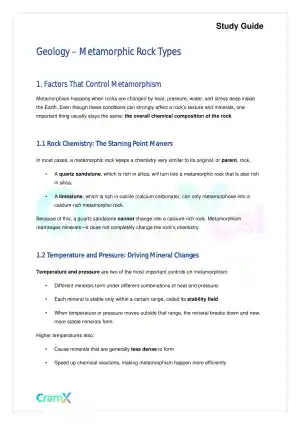 Geology - Metamorphic Rock Types
