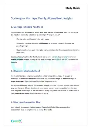 Sociology - Marriage, Family, Alternative Lifestyl