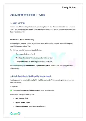 Accounting Principles I – Cash