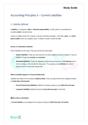 Accounting Principles II – Current Liabilities