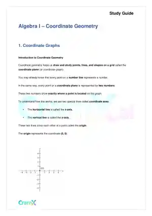 Algebra I – Coordinate Geometry