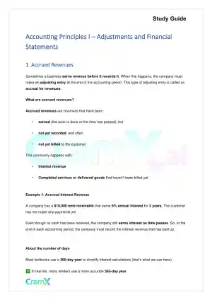 Accounting Principles I – Adjustments and Financial Statements