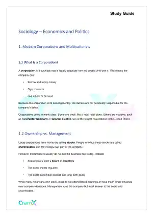 Sociology - Economics and Politics