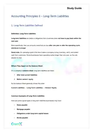 Accounting Principles II – Long-Term Liabilities