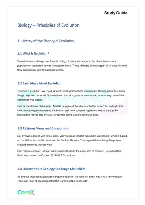 Biology - Principles of Evolution