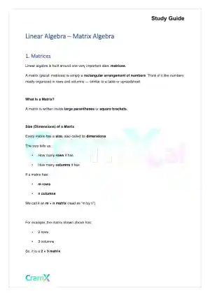 Linear Algebra – Matrix Algebra