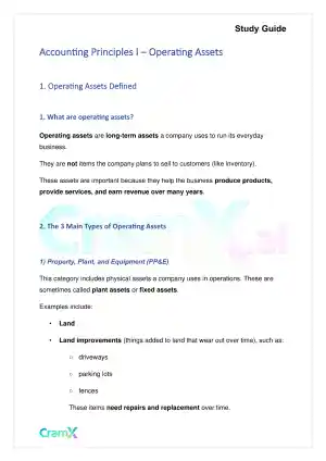 Accounting Principles I – Operating Assets