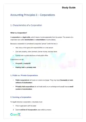 Accounting Principles II – Corporations