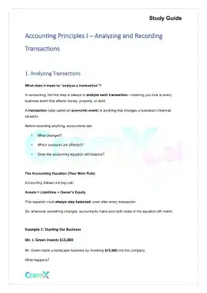 Accounting Principles I – Analyzing and Recording Transactions