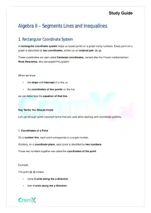 Algebra II - Segments Lines and Inequalities