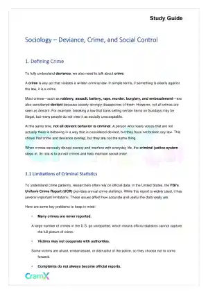 Sociology - Deviance, Crime, and Social Control
