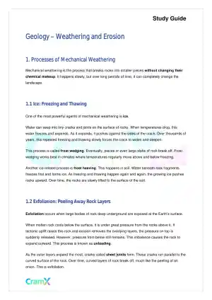 Geology - Weathering and Erosion