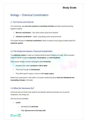 Biology - Chemical Coordination