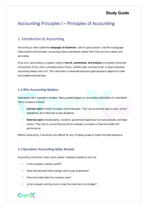 Accounting Principles I – Principles of Accounting