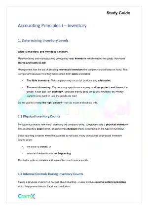 Accounting Principles I – Inventory