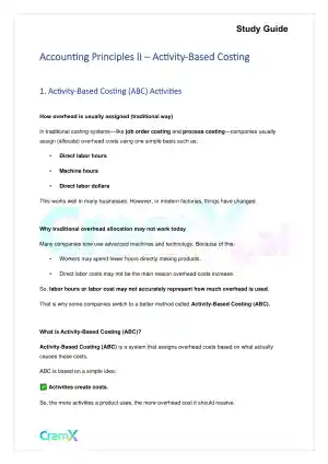 Accounting Principles II – Activity-Based Costing