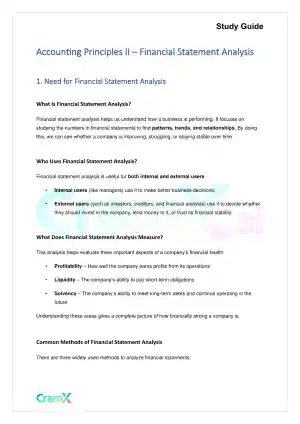 Accounting Principles II – Financial Statement Analysis