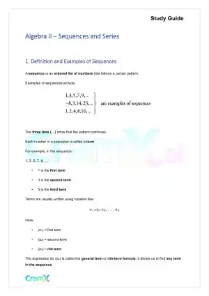 Algebra II – Sequences and Series