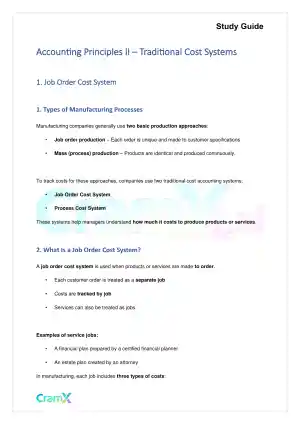 Accounting Principles II – Traditional Cost Systems