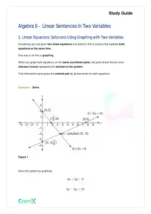 Algebra II - Linear Sentences in Two Variables