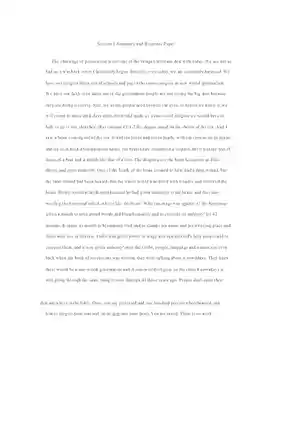 Session 1 Summary and Response Paper