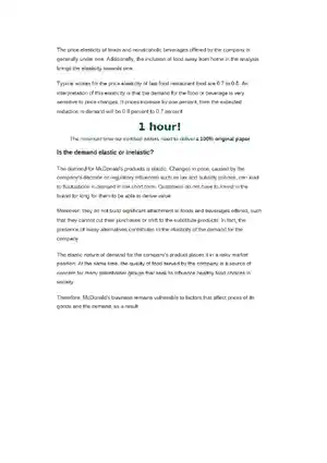 Analysis of McDonald