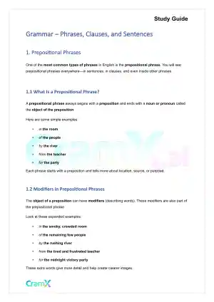 Grammar - Phrases, Clauses, and Sentences