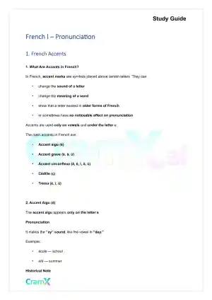 French I - Pronunciation