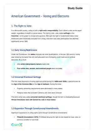 American Government - Voting and Elections