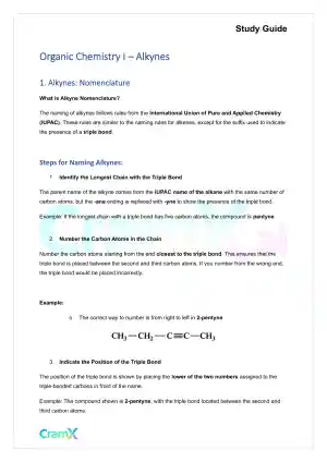 Organic Chemistry I - Alkynes