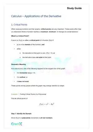 Calculus - Applications of the Derivative
