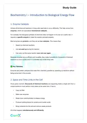 Biochemistry I - Introduction to Biological Energy Flow