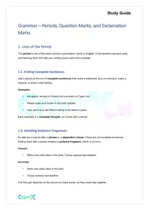 Grammar - Periods, Question Marks, and Exclamation Marks