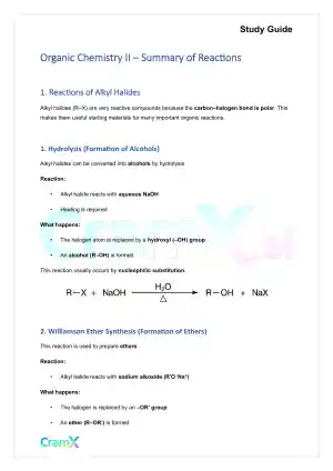 Organic Chemistry II - Summary of Reactions