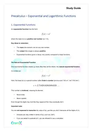 Precalculus - Exponential and Logarithmic Functions
