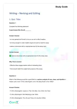 Writing - Revising and Editing