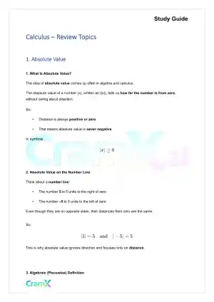 Calculus - Review Topics