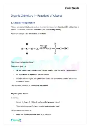 Organic Chemistry I - Reactions of Alkanes
