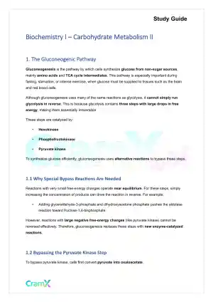 Biochemistry I - Carbohydrate Metabolism II