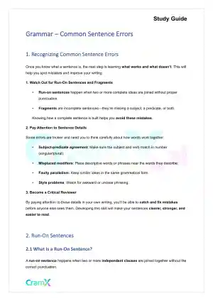 Grammar - Common Sentence Errors