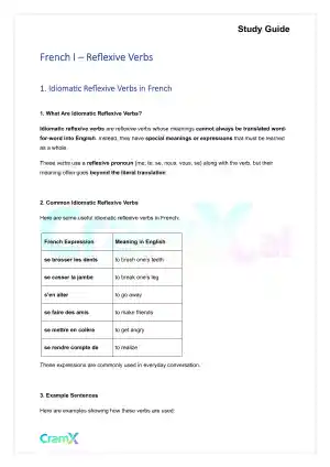 French I - Reflexive Verbs
