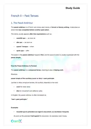 French II – Past Tenses